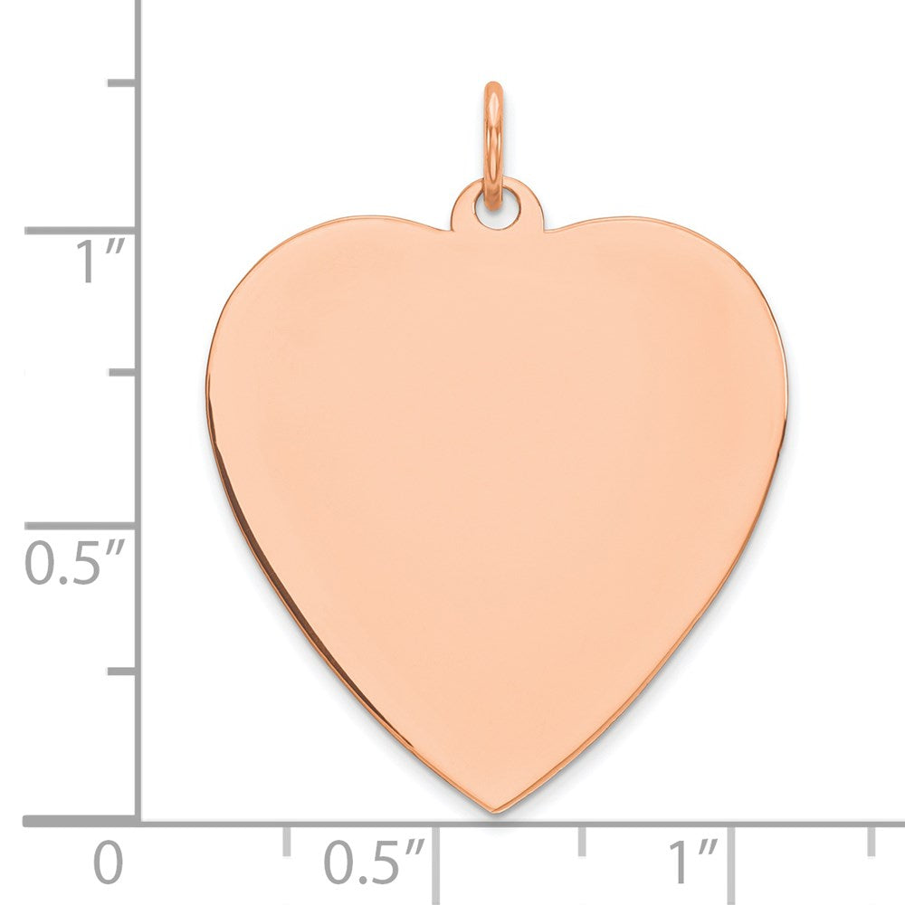 Ss/Rose Plated Sterling Silver Rg Eng. Heart Polish Front/Satin Back Disc Charm