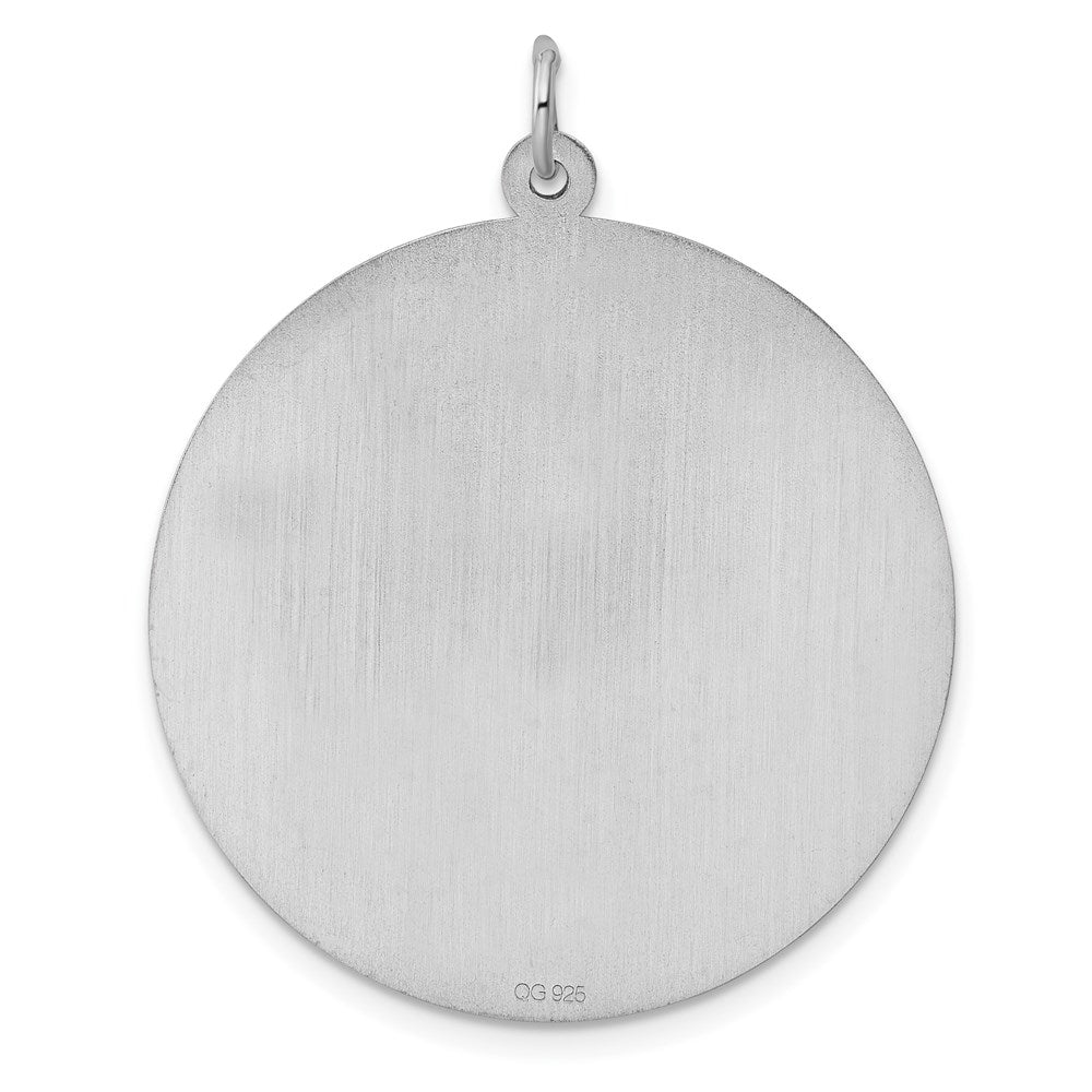 Sterling Silver Ss Rh-Plt Engraveable Round Polished Front/Satin Back Disc Charm