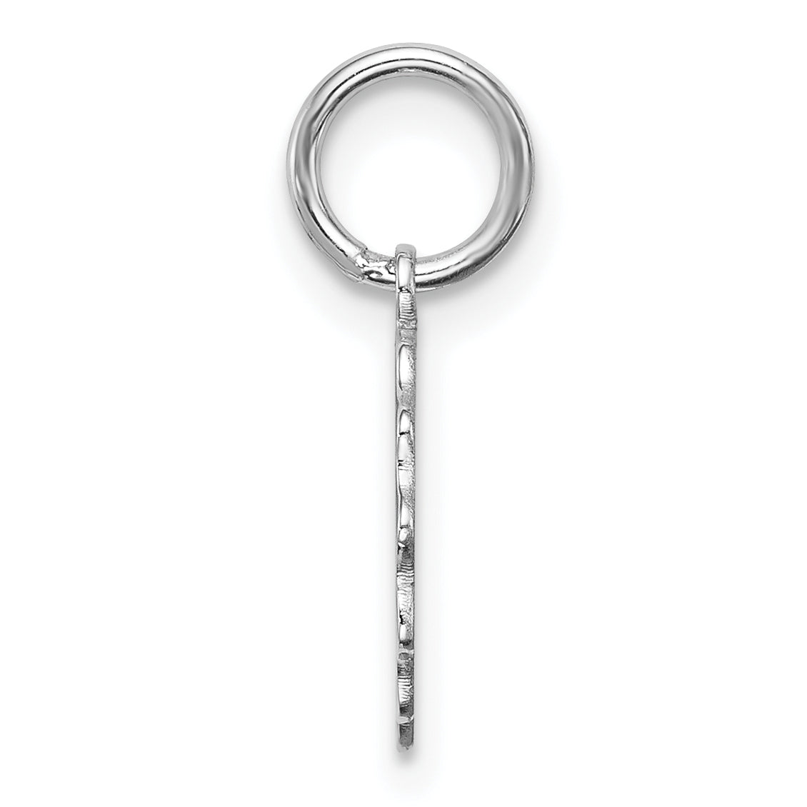 Sterling Silver Rh-Plt Engraveable Polished Front/Satin Back Disc Charm