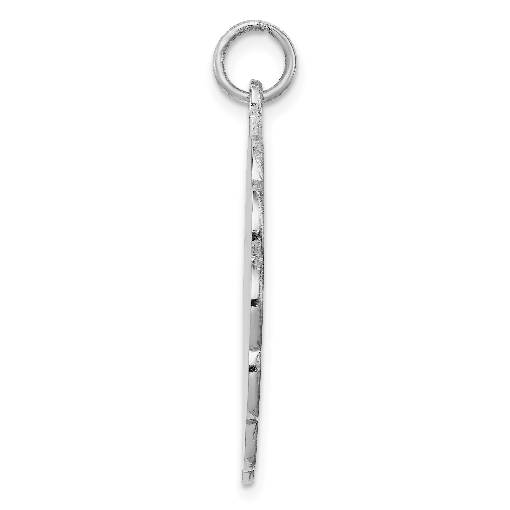 Sterling Silver Rh-Plt Engraveable Polished Front/Satin Back Disc Charm