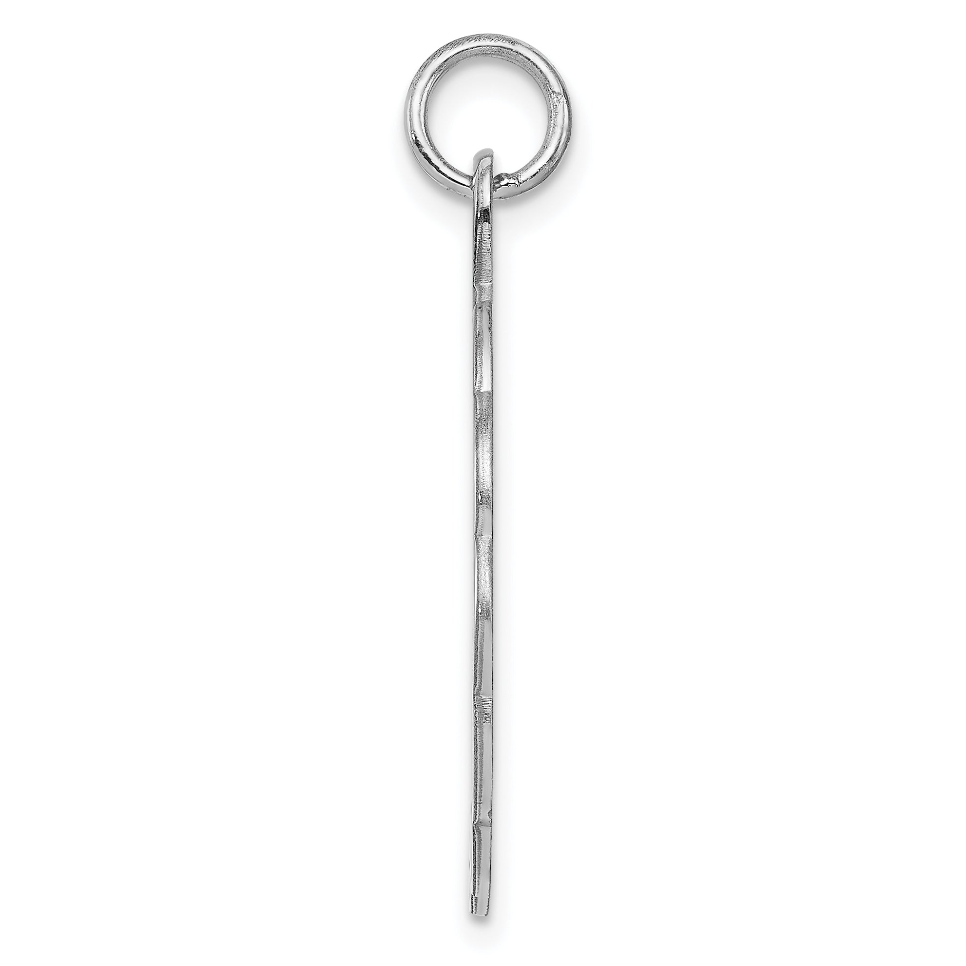 Sterling Silver Rh-Plt Engraveable Polished Front/Satin Back Disc Charm