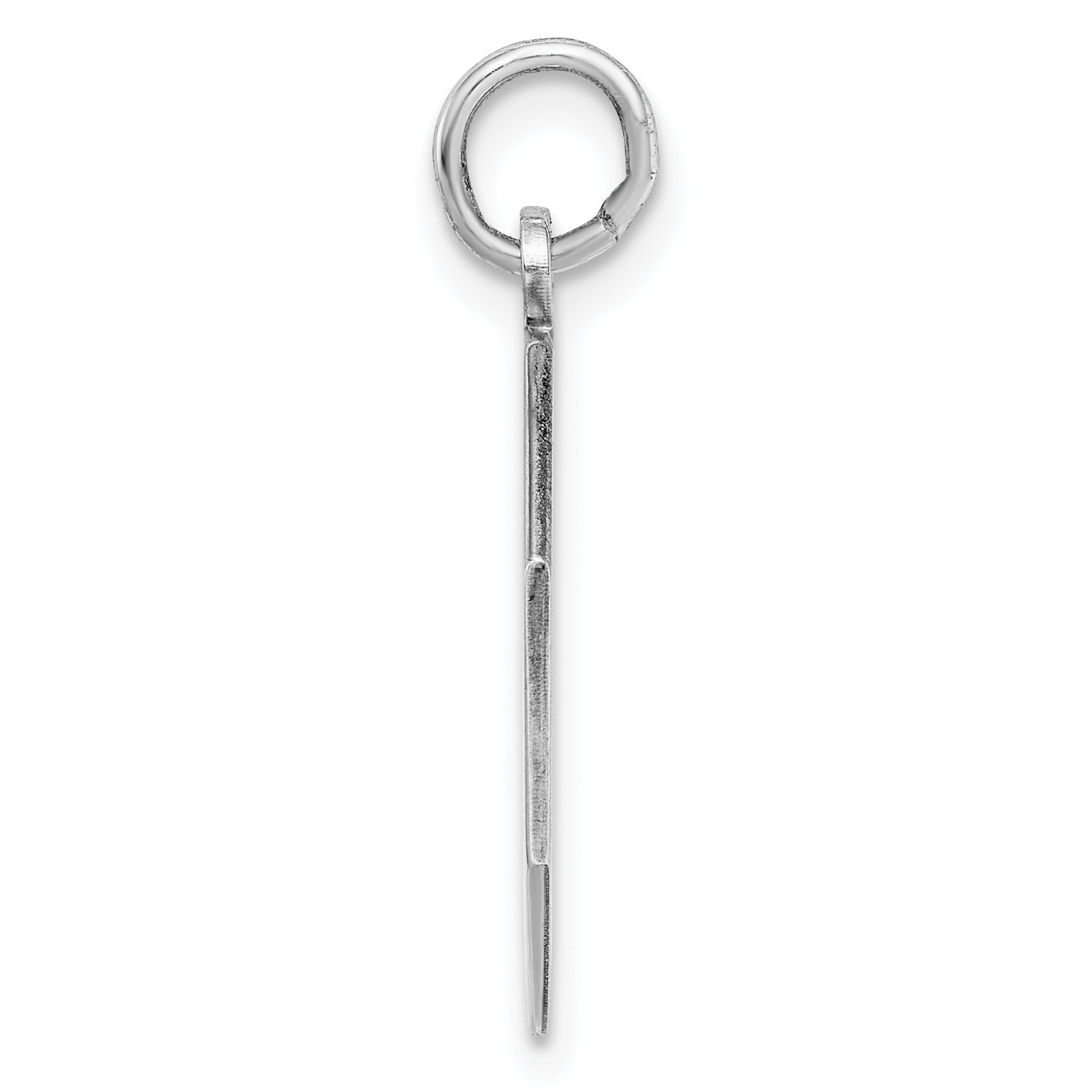 Sterling Silver Ss Rh-Plt Engraveable Octagon Polished Front/Satin Back Disc Charm