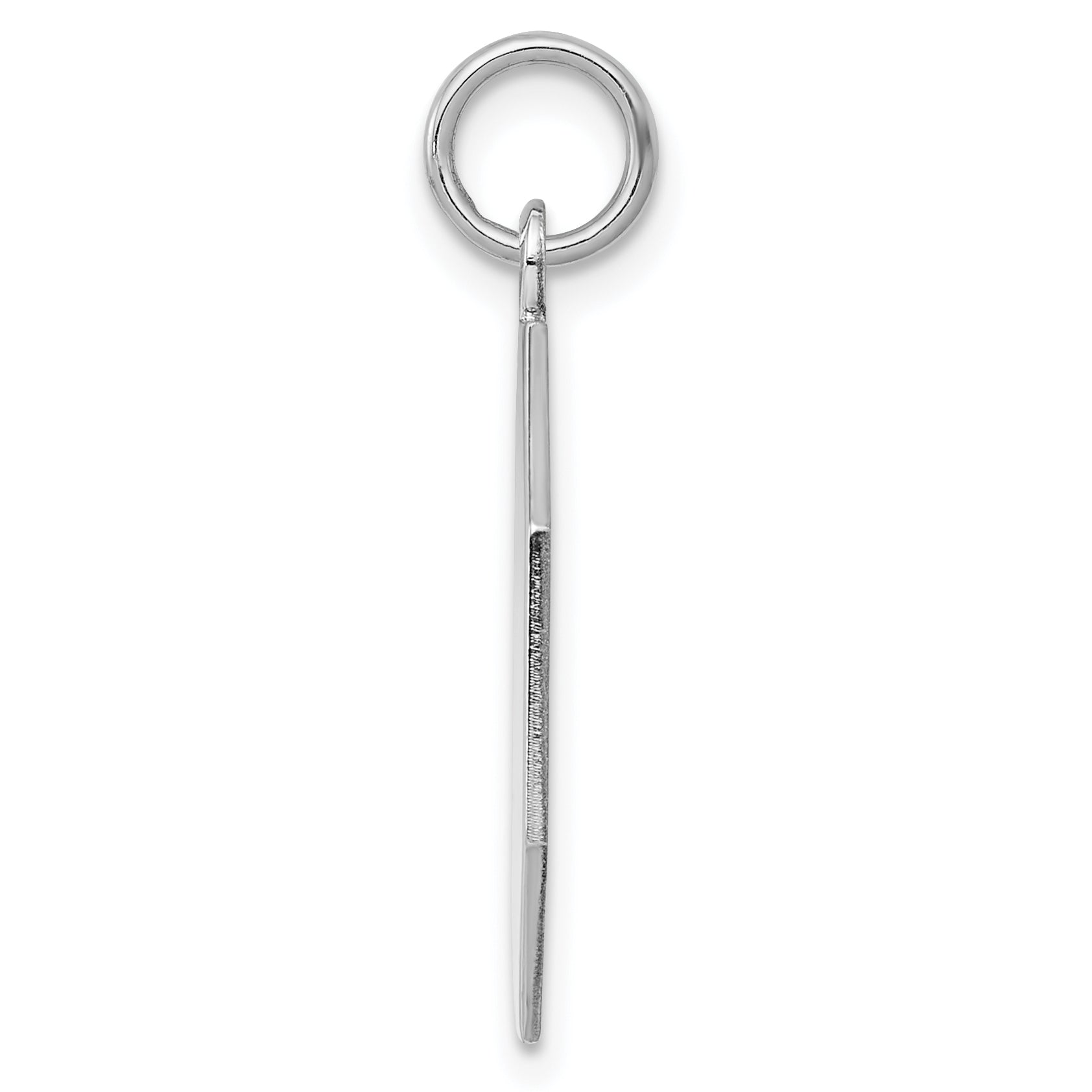 Sterling Silver Ss Rh-Plt Engraveable Octagon Polished Front/Satin Back Disc Charm