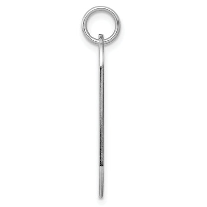 Sterling Silver Rh-Plt Engraveable Dog Tag Polished Front/Back Disc Charm