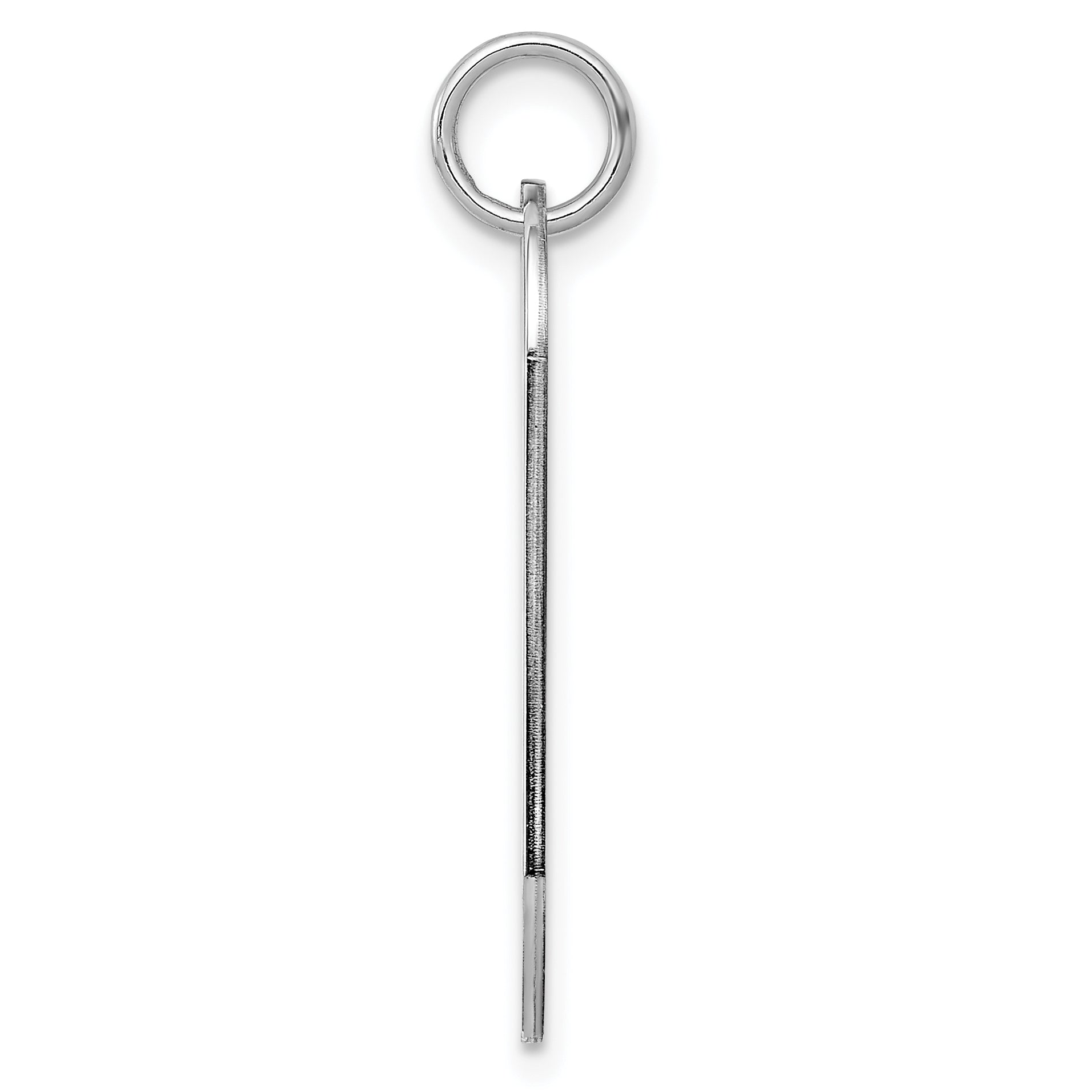 Sterling Silver Ss Rh-Plt Engraveable Dog Tag Polished Front/Satin Back Disc Charm