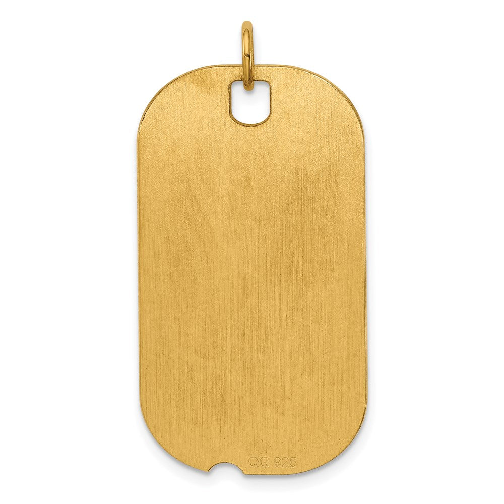 Ss/Gold Plated Sterling Silver Gp Engraveable Dog Tag Polished Disc Charm