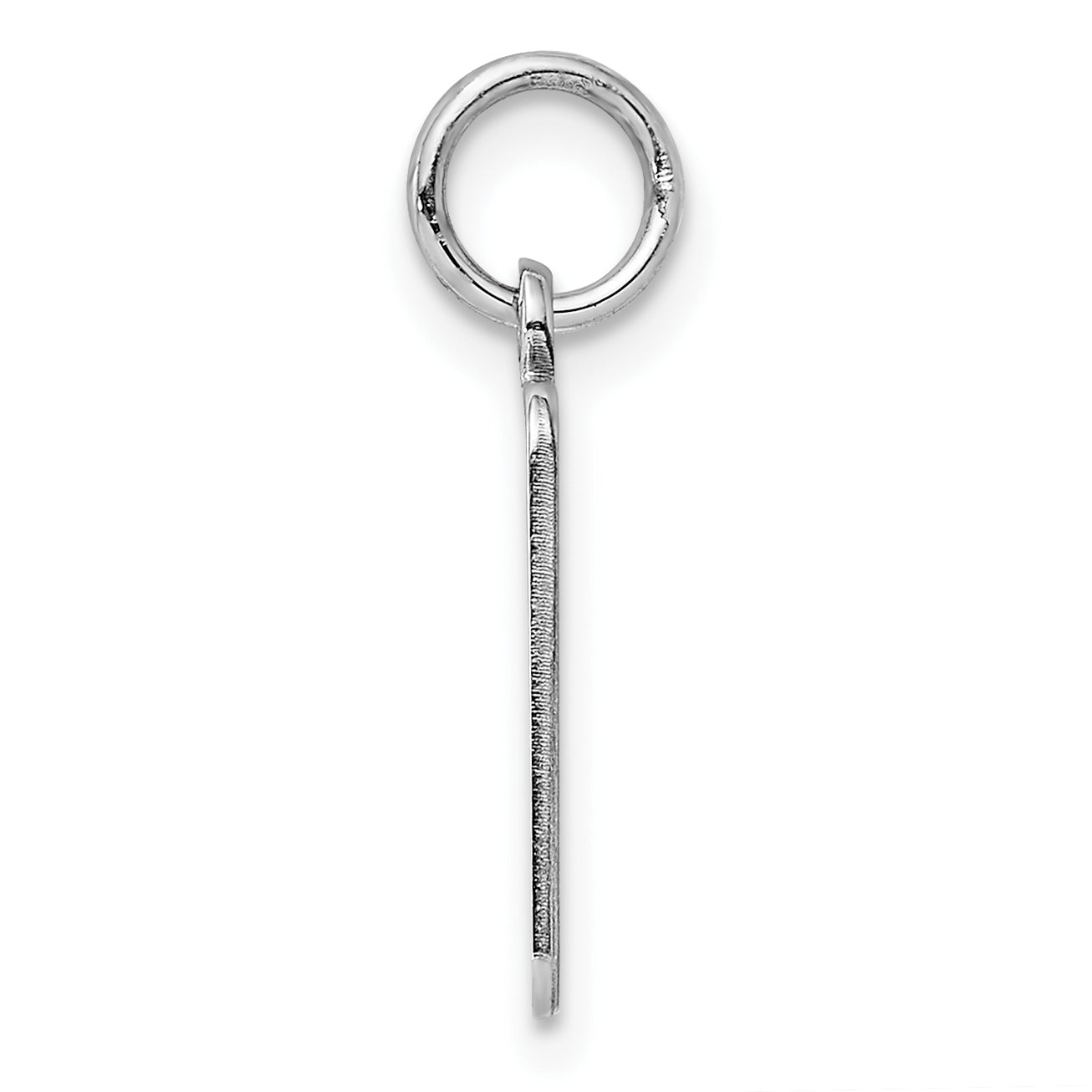 Sterling Silver Ss Rh-Plt Engraveable Rectangle Polished Front/Satin Back Disc Charm