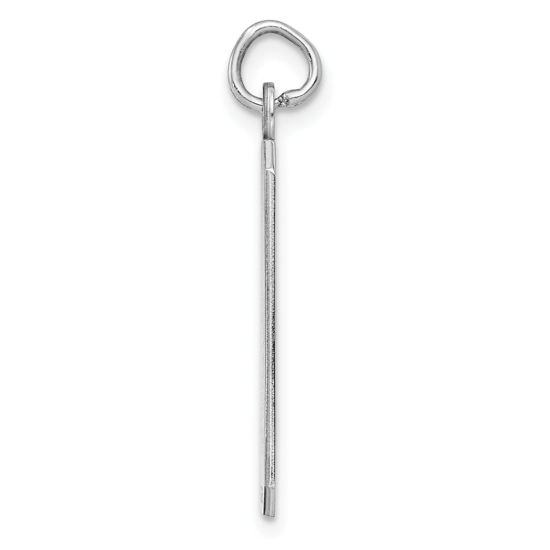 Sterling Silver Ss Rh-Plt Engraveable Rectangle Polished Front/Satin Back Disc Charm