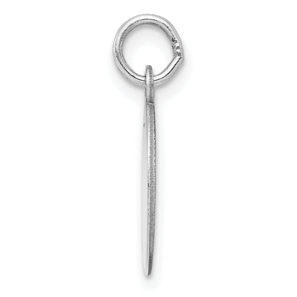 Sterling Silver Rh-Plt Engraveable Oval Polished Front/Back Disc Charm