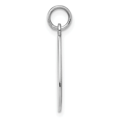 Sterling Silver Ss Rh-Plt Engraveable Teardrop Polished Front/Satin Back Disc Charm