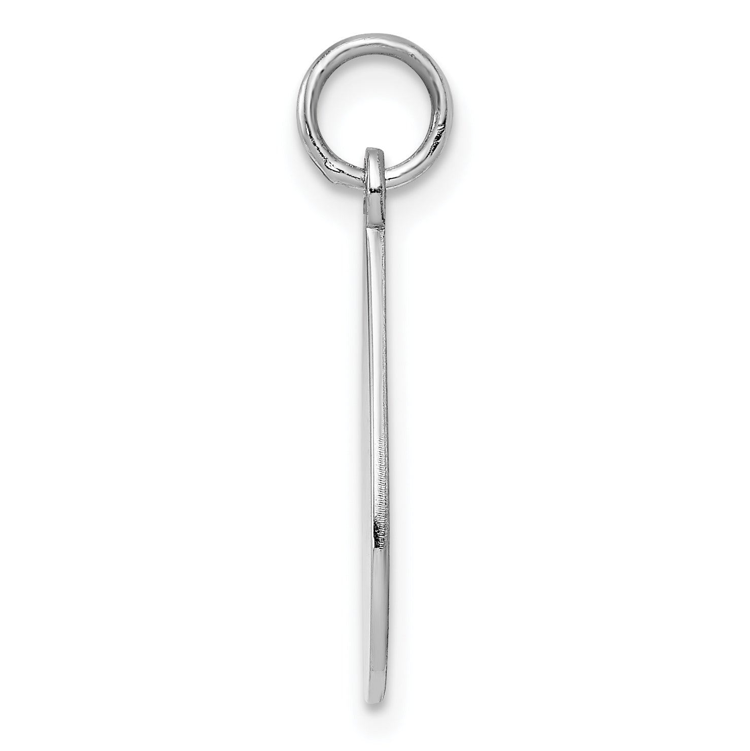 Sterling Silver Ss Rh-Plt Engraveable Teardrop Polished Front/Satin Back Disc Charm