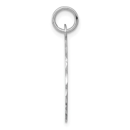 Sterling Silver Ss Rh-Plt Engraveable Oval Patterned Polished Front/Satin Back Disc Charm