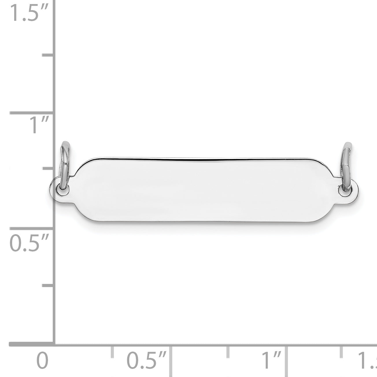 Sterling Silver Rh-Plt Engraveable Polished Front/Satin Back Plate