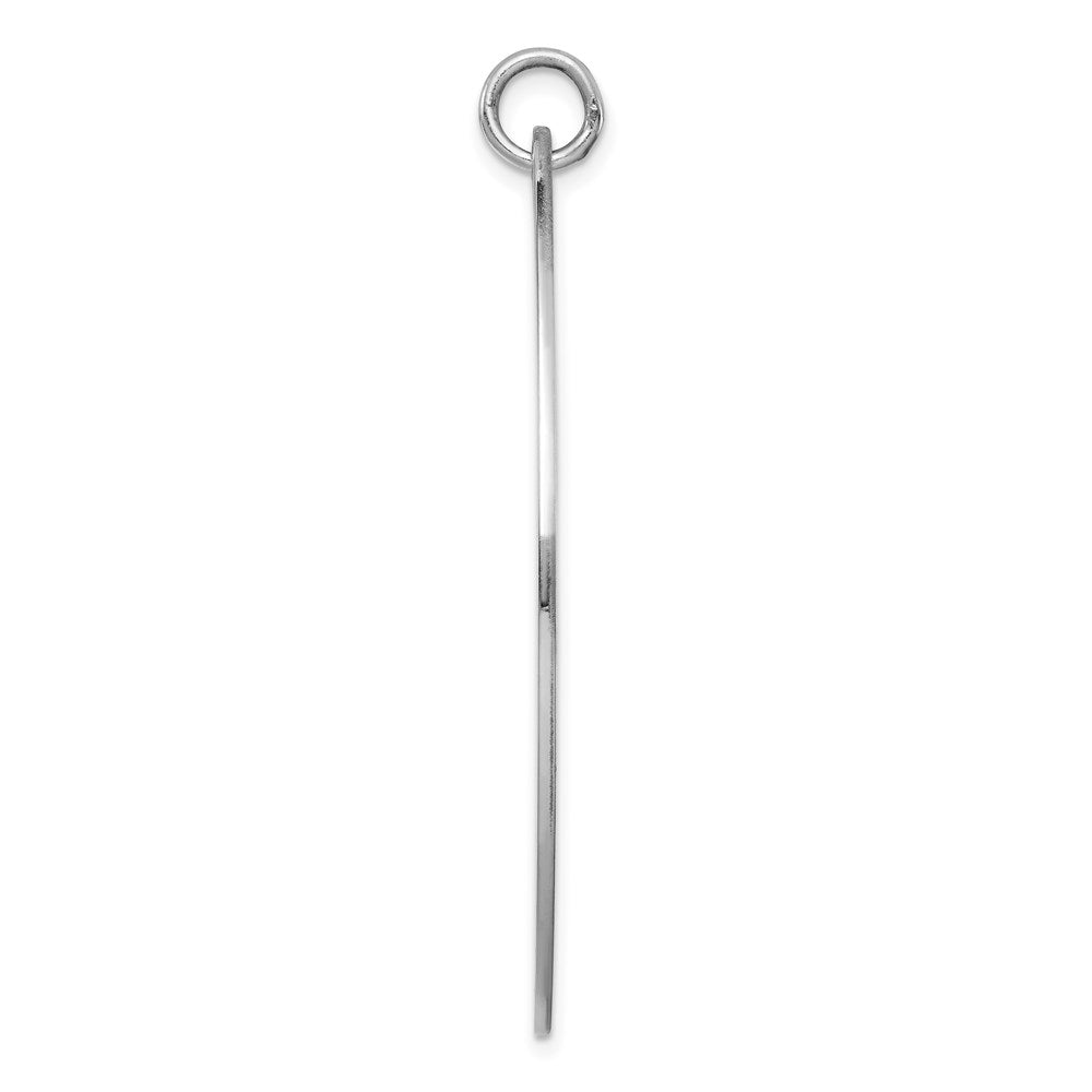 Sterling Silver Sterl Rh-Plt Engraveable Oval Polished Front/Satin Back Disc Charm