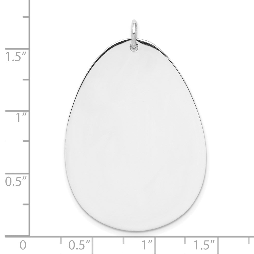 Sterling Silver Rh-Plt Engraveable Polished Front/Satin Back Disc Charm