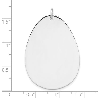 Sterling Silver Rh-Plt Engraveable Polished Front/Satin Back Disc Charm