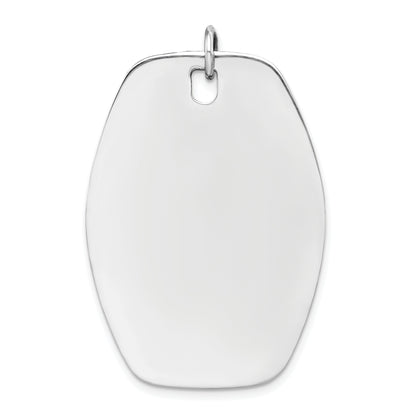 Sterling Silver Rh-Plt Engraveable Polished Front/Satin Back Disc Charm