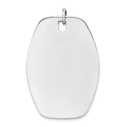 Sterling Silver Rh-Plt Engraveable Polished Front/Satin Back Disc Charm