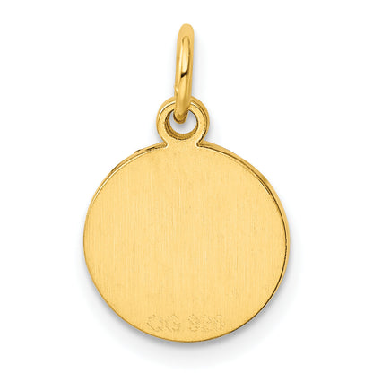 Ss/Gold Plated Sterling Silver Gp Engraveable Round Polished Disc Charm