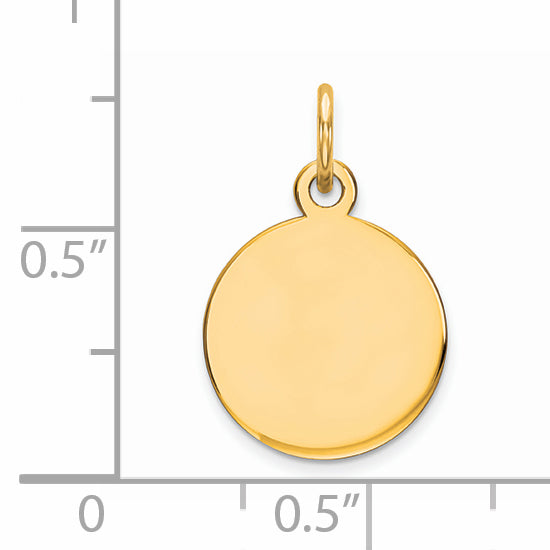 Ss/Gold Plated Sterling Silver Gp Engraveable Round Polished Disc Charm