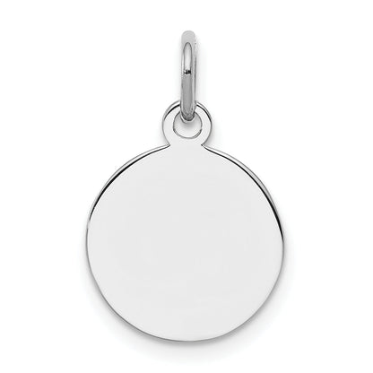 Sterling Silver Ss Rh-Plt Engraveable Round Polished Front/Satin Back Disc Charm