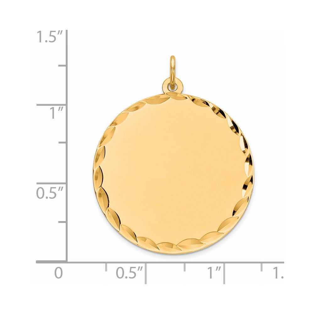 Ss/Gold Plated Sterling Silver Gp Engraveable Round Polished Disc Charm