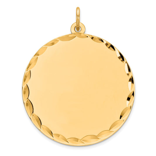 Ss/Gold Plated Sterling Silver Gp Engraveable Round Polished Disc Charm