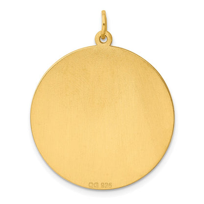 Ss/Gold Plated Sterling Silver Gp Engraveable Round Polished Disc Charm