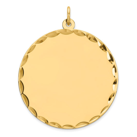 Ss/Gold Plated Sterling Silver Gp Engraveable Round Polished Disc Charm
