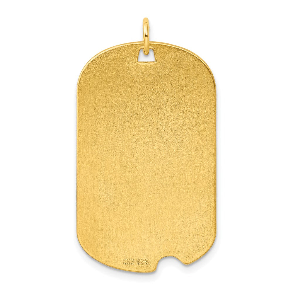 Ss/Gold Plated Sterling Silver Gp Engraveable Dog Tag Disc Charm