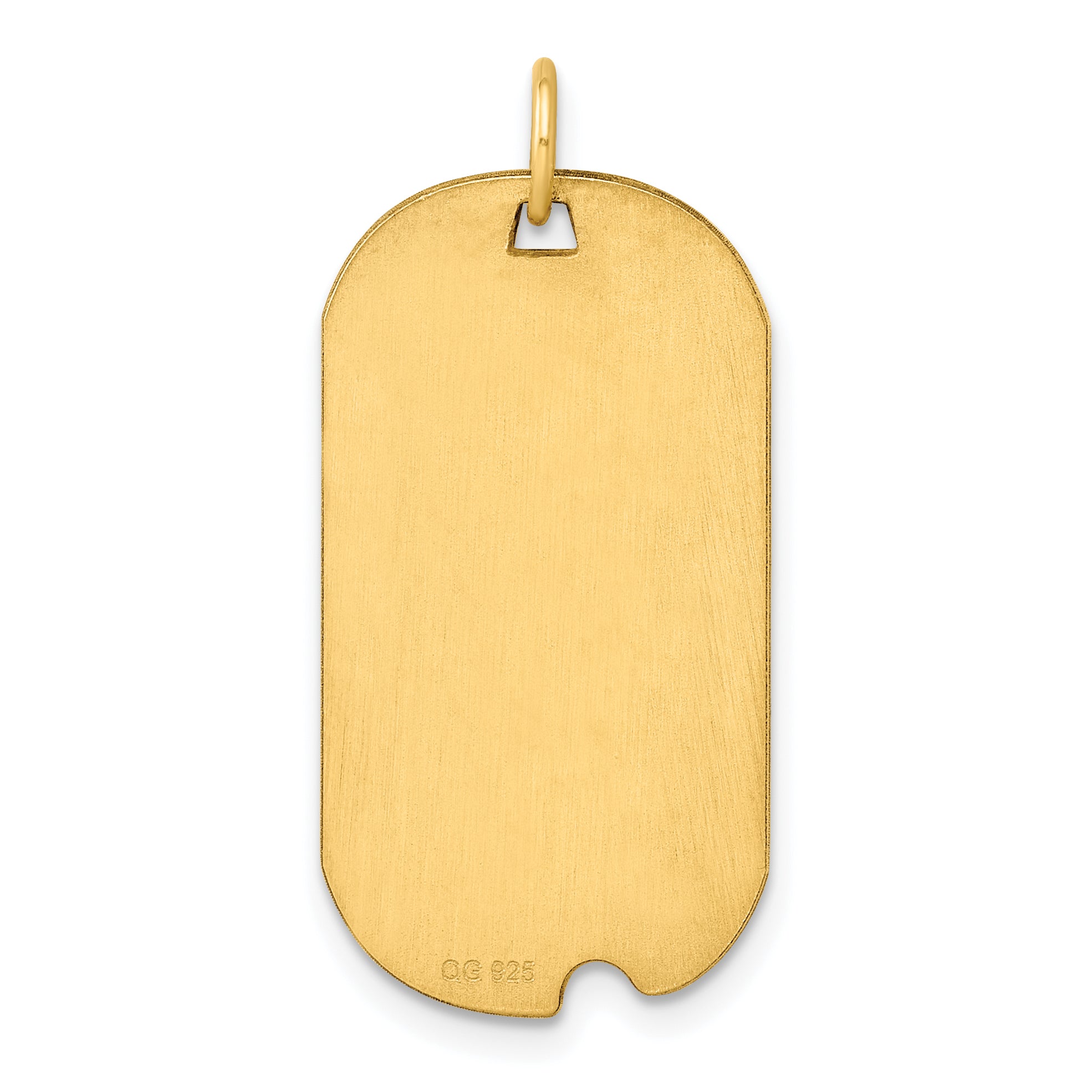 Ss/Gold Plated Sterling Silver Gp Engraveable Dog Tag Polished Disc Charm