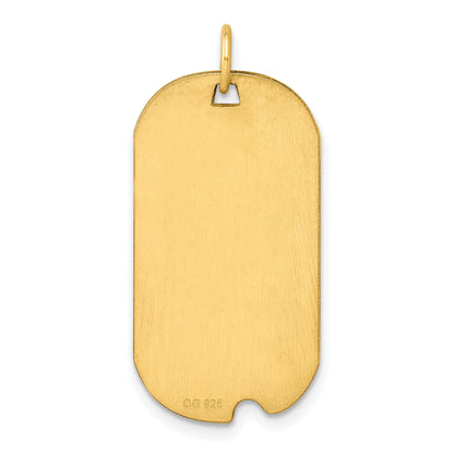 Ss/Gold Plated Sterling Silver Gp Engraveable Dog Tag Polished Disc Charm