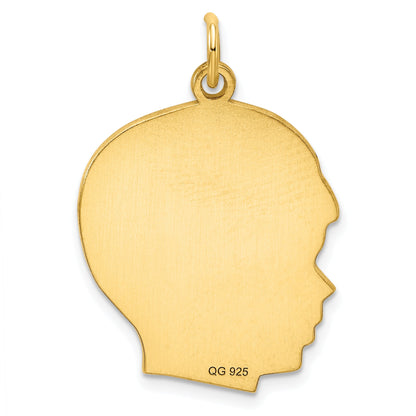 Ss/Gold Plated Sterling Silver Gp Engraveable Boy Polished Disc Charm