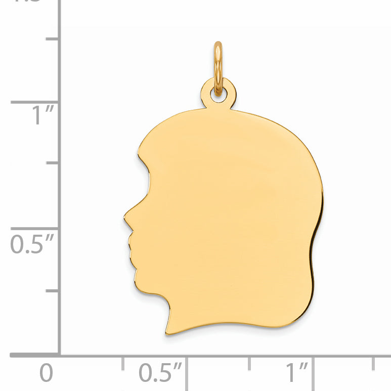 Ss/Gold Plated Sterling Silver Gp Engraveable Girl Polished Disc Charm