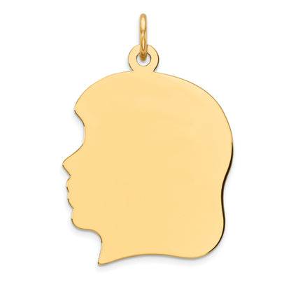 Ss/Gold Plated Sterling Silver Gp Engraveable Girl Polished Disc Charm