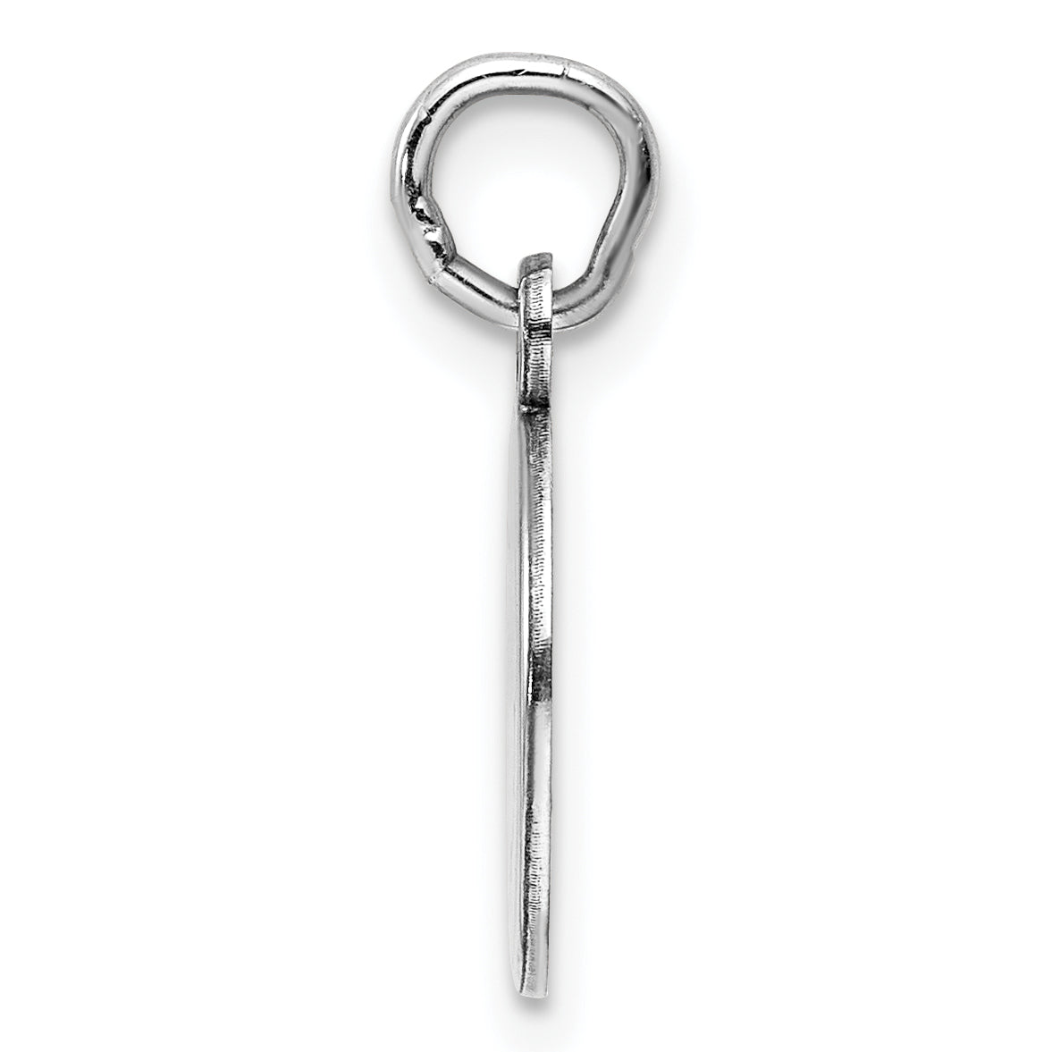 Sterling Silver Rhod-Plate Red Enamel Right Facing Boy Head Disc Charm