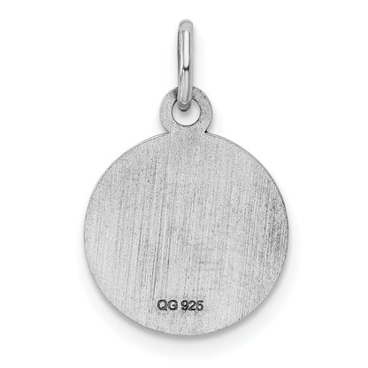 Sterling Silver Rhod-Plate Red Enamel Right Facing Boy Head Disc Charm