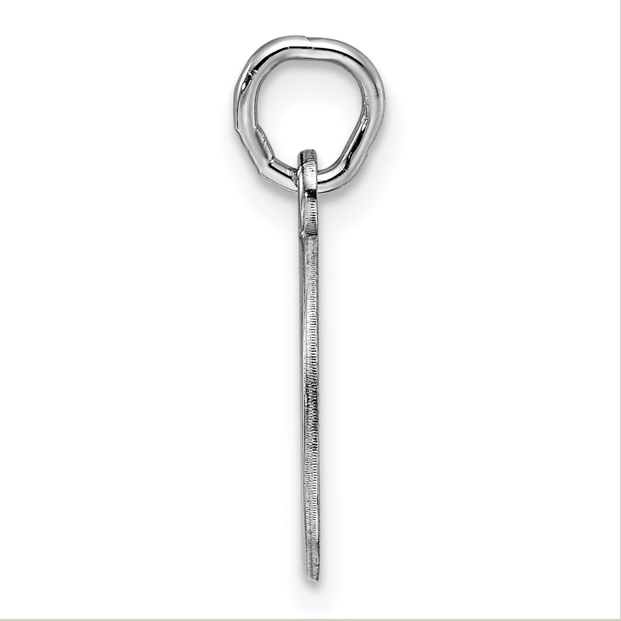 Sterling Silver Rhod-Plate Blue Enamel Right Facing Boy Head Disc Charm