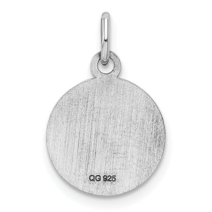 Sterling Silver Rhod-Plate Blue Enamel Right Facing Boy Head Disc Charm