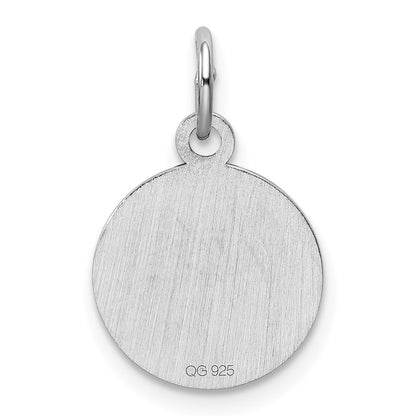 Sterling Silver Rhod-Plate Pink Enamel Right Facing Girl Head Disc Charm