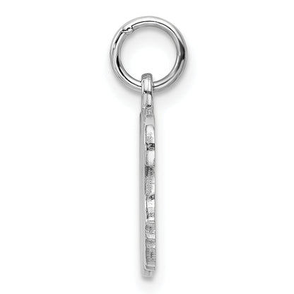 Sterling Silver Rhod-Plate Pink Enamel Right Facing Girl Head Disc Charm