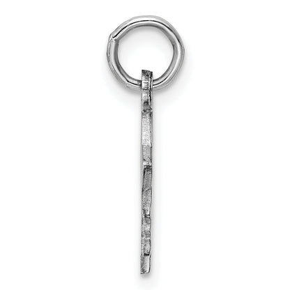 Sterling Silver Rhod-Plate Red Enamel Left Facing Boy Head Disc Charm