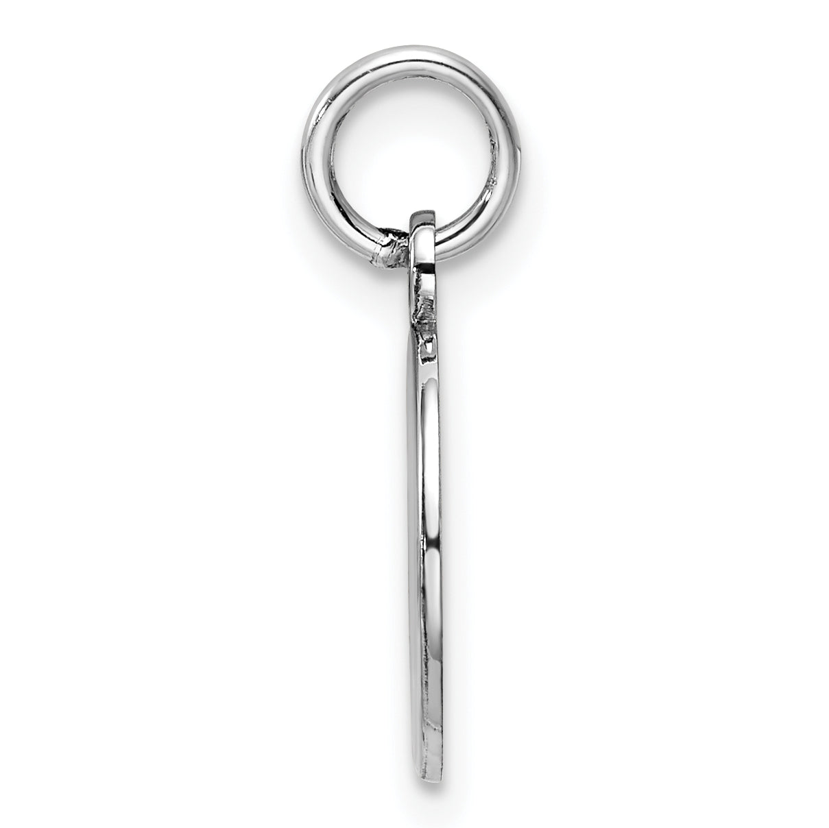 Sterling Silver Rhod-Plate Red Enamel Left Facing Boy Head Disc Charm