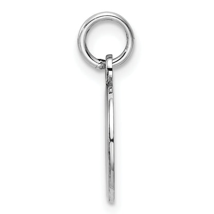 Sterling Silver Rhod-Plate Red Enamel Left Facing Boy Head Disc Charm