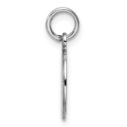 Sterling Silver Rhod-Plate Purple Enamel Left Facing Girl Head Disc Charm