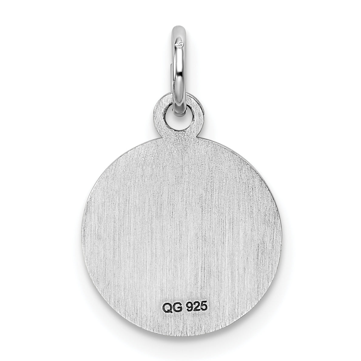 Sterling Silver Rhod-Plate Purple Enamel Left Facing Girl Head Disc Charm