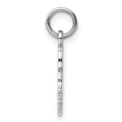 Sterling Silver Rhod-Plate Pink Enamel Left Facing Girl Head Disc Charm