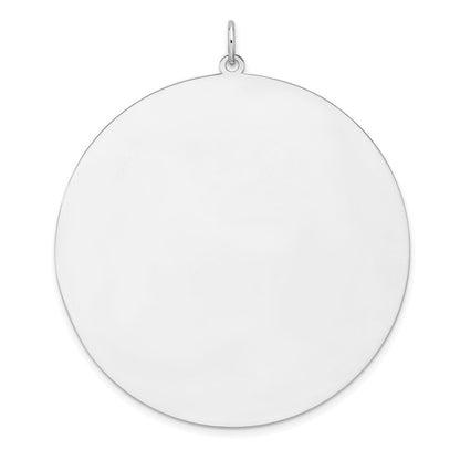 Sterling Silver Rhodium Plated Eng. Rnd Polish Front/back Disc Charm