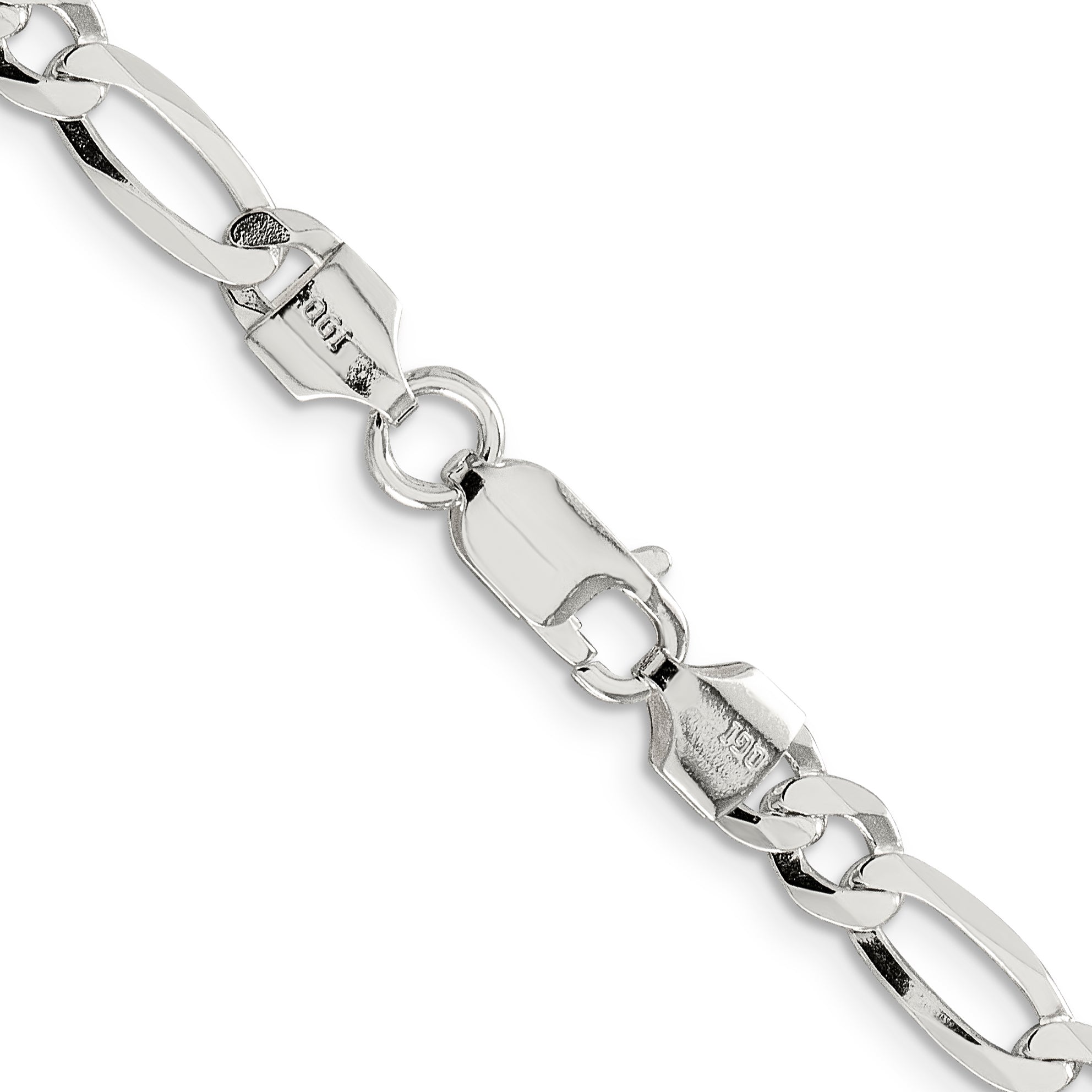 28 Inch Sterling Silver 5.5mm Lightweight Flat Figaro Chain Necklace
