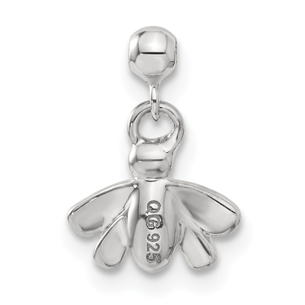 Sterling Silver Mio Memento Swarovski Crystal Enamel Dangle Bee Charm